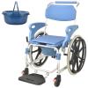 Miuxe 4-in-1 Self-Propelled Shower Toilet Wheelchair with Commode, Footrests and Flip-Up Armrests view 1