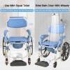 Miuxe 4-in-1 Self-Propelled Shower Toilet Wheelchair with Commode, Footrests and Flip-Up Armrests view 3