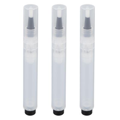 3 Empty Makeup Brush Pens, Liquid Foundation Container with Press Brush, Portable Transparent Twist Applicators for Home or Travel