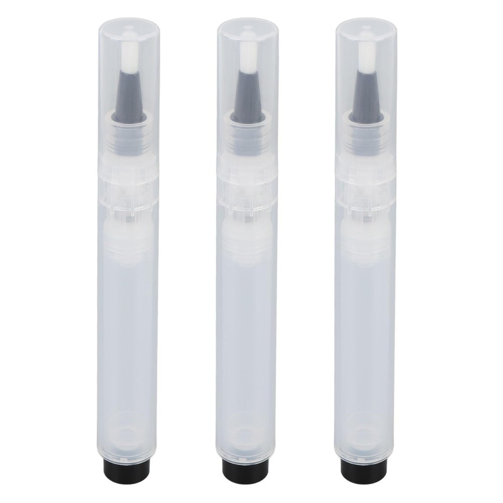3 Empty Makeup Brush Pens, Liquid Foundation Container with Press Brush, Portable Transparent Twist Applicators for Home or Travel