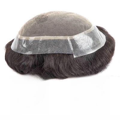 Men’s Human Hair Toupee with French Lace and PU Base