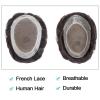 Men’s Human Hair Toupee with French Lace and PU Base view 4