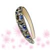 Blue Rhinestone Headband with Wide Band for Women view 3