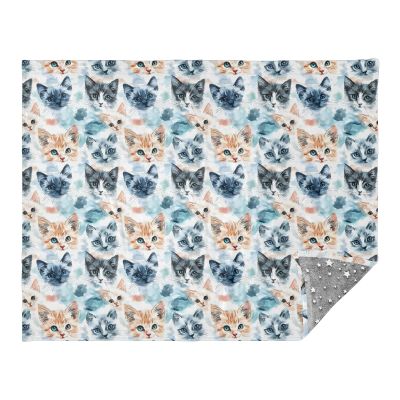 OWFKAY Fleece Throw Blanket, Microfiber Blanket for Bed and Couch, 140 x 178 cm, Watercolor Cat