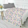 OWFKAY Fleece Blanket, Sofa Throw, Microfiber Blanket for Bed and Couch, 140 x 178 cm, Handprint and Colorful Dog Paw Print Design view 4