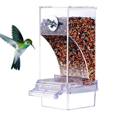 Clear Leak-Proof Automatic Parakeet Feeder