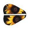 GDSHJKLW Hair Turban with Sunflower on Black Background view 2