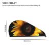 GDSHJKLW Hair Turban with Sunflower on Black Background view 4