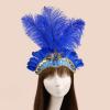 Blue Feather Fascinator Headband for Women, One Size view 3