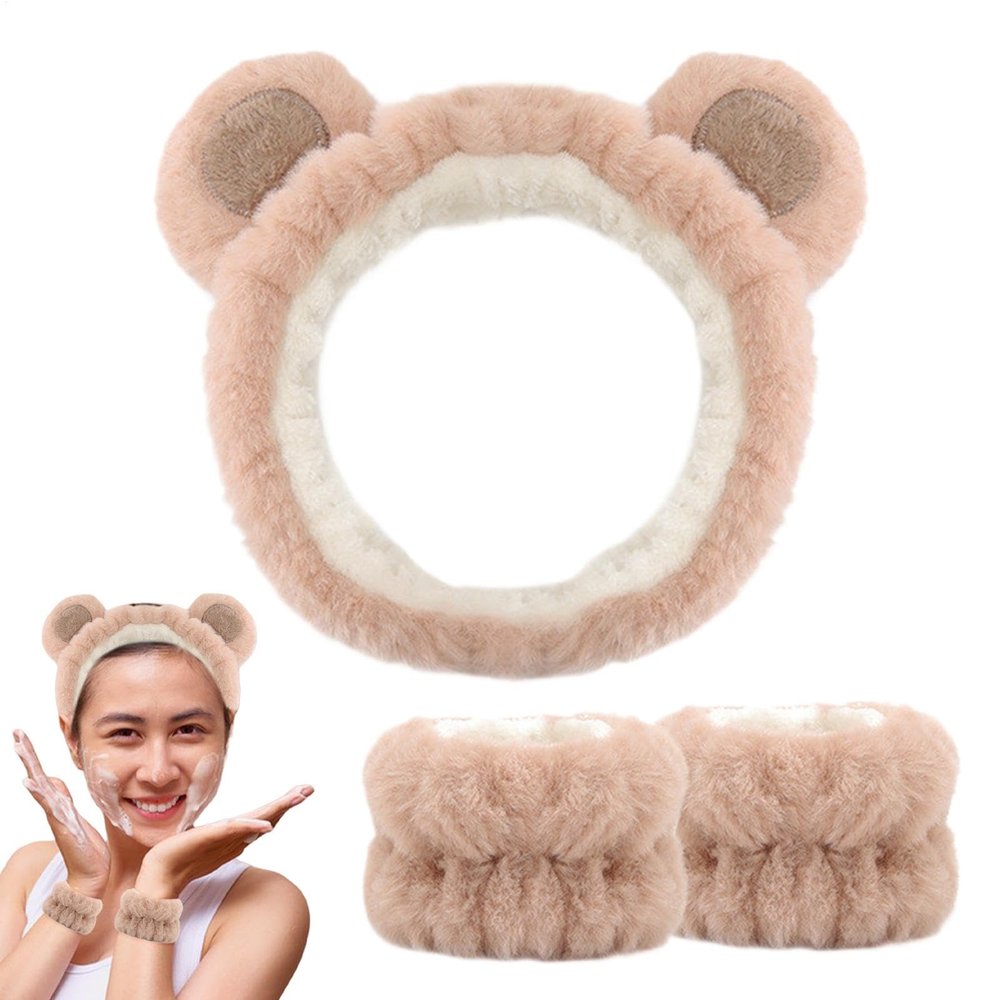 Dtaigou Headband and Wristband Set for Face Washing