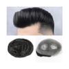 fengqingyunyan0304 Balding Men's Wig, 100% Human Hair Toupee, Thin Skin, Invisible V-Loop Hair System, Jet Black, 8 x 10 view 1