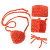 Healvian Unisex Wool Nose Warmer, Handmade, Breathable, Orange view 2