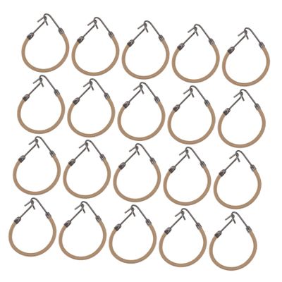HONMEET Elastic Hair Ties with Hooks for Ponytails, Half Knots and Braids, No Pulling, Beige, 20-Pack