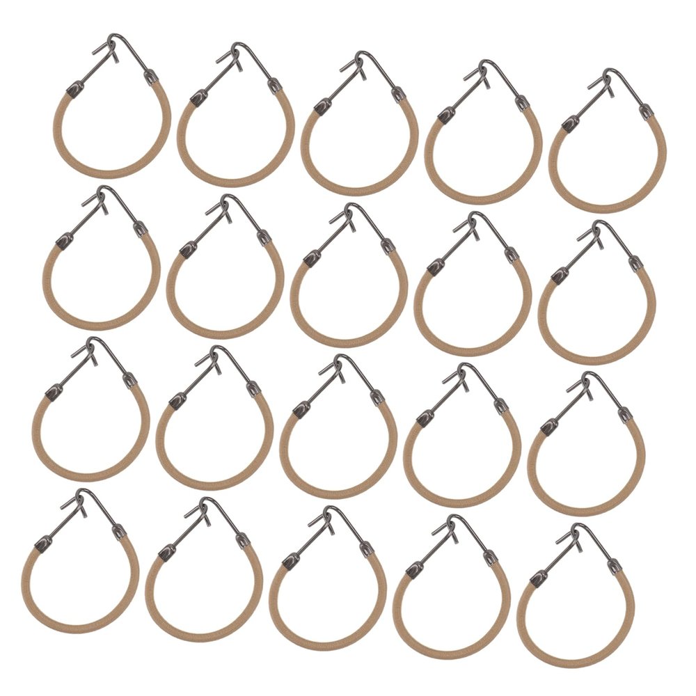 HONMEET Elastic Hair Ties with Hooks for Ponytails, Half Knots and Braids, No Pulling, Beige, 20-Pack