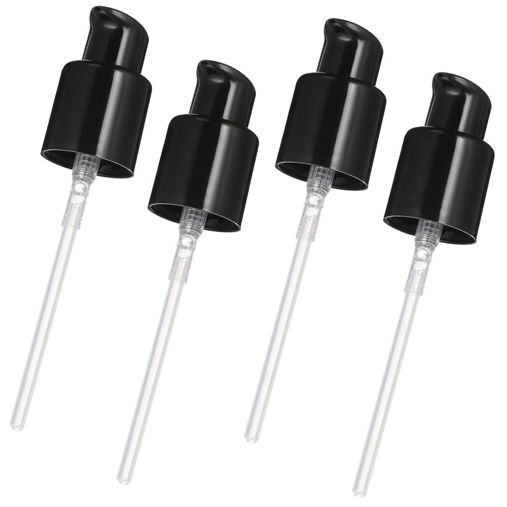 4-Pack Black Replacement Pump Heads, 20 mm PP, for Soap Dispensers