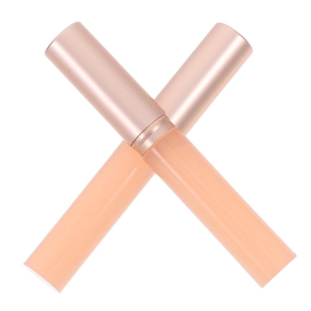 2-Piece Silicone Lip Brushes with Covers, Round Tips, Pink