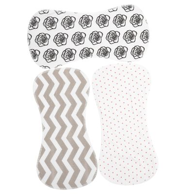 Anneome 3-Pack Cotton Baby Bibs, Absorbent and Washable, Soft Multifunctional Feeding and Cleaning Cloths, Random Style