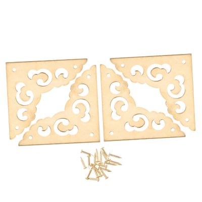 Brass Corner Protectors, 4 Pieces, for Cabinets, Gold-Colored