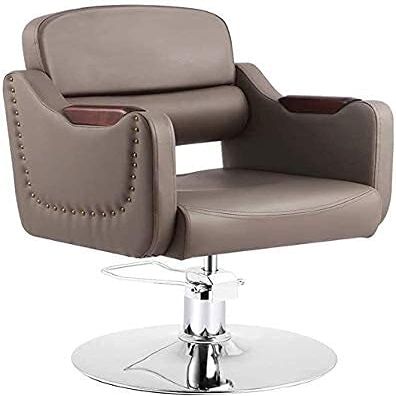 Hydraulic Barber Chair for Salon and Home, Swivel, 190 kg Capacity, Gray