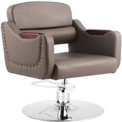 Hydraulic Barber Chair for Salon and Home, Swivel, 190 kg Capacity, Gray