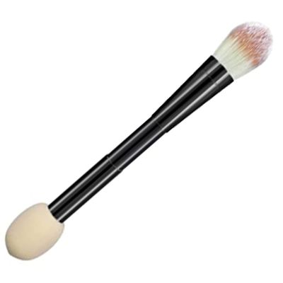 NULYLU Double-Sided Makeup Brush and Sponge with Plastic Handle