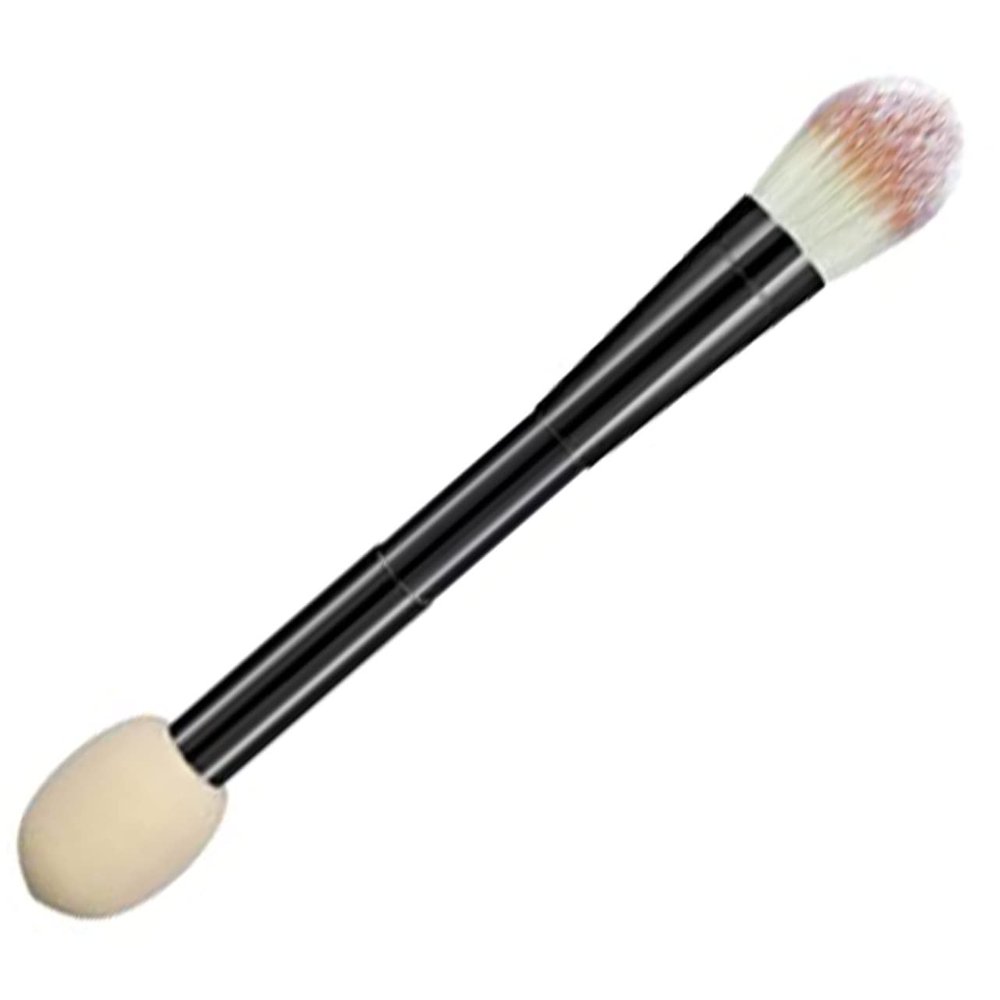 NULYLU Double-Sided Makeup Brush and Sponge with Plastic Handle