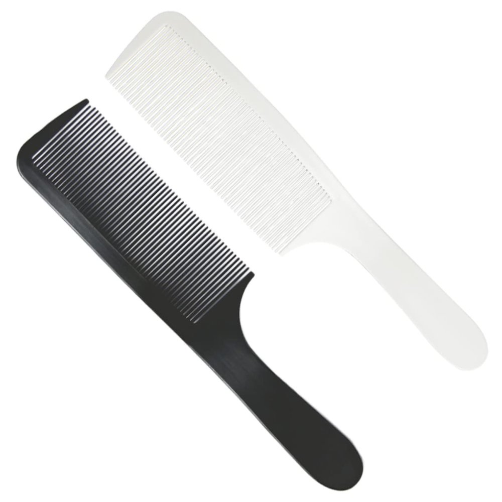 2-Piece Curved Hair Cutting Comb Set for Men, White Polymer