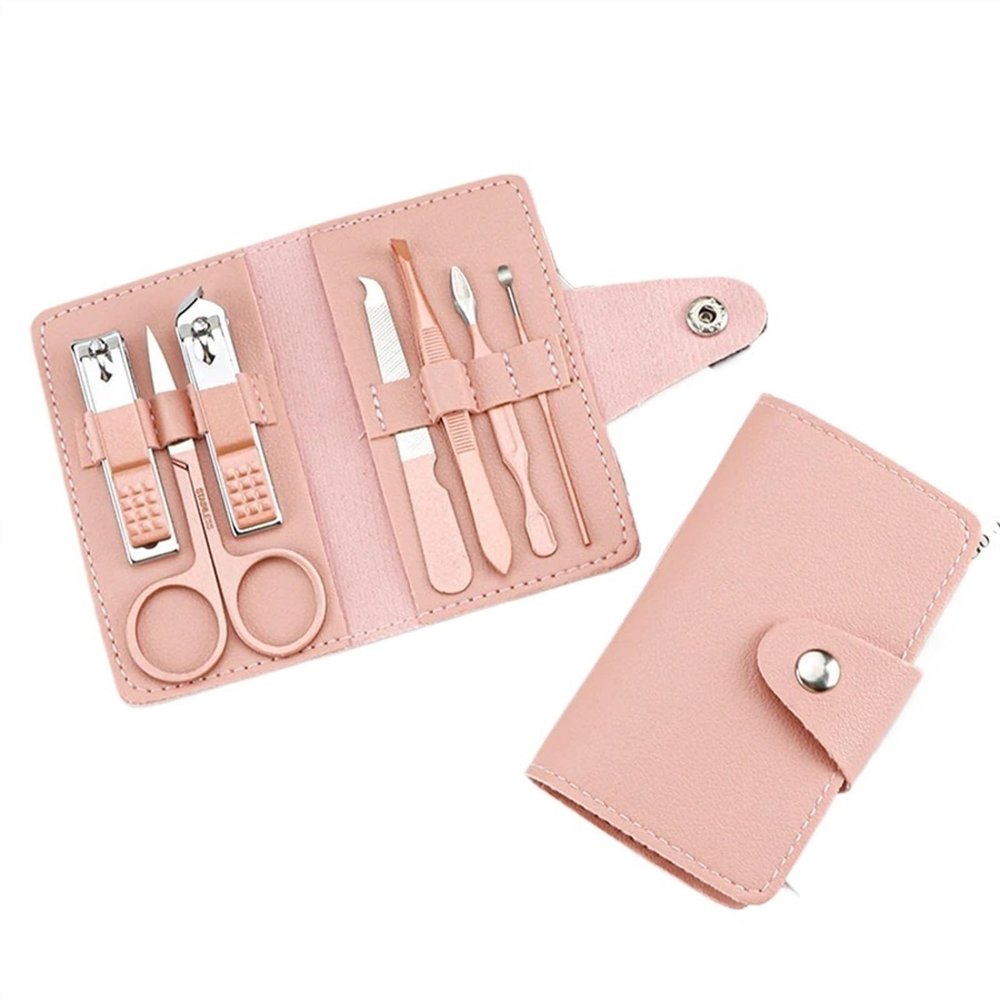 CAFIEDR 7-Piece Manicure Set with Nail Clippers, Pink