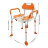 Adjustable Shower Chair with Armrests, Backrest, and Padded Non-Slip Seat view 4