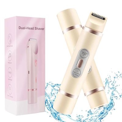 Comfort 2-in-1 Electric Lady Shaver, USB Rechargeable Dual-Head Wet & Dry Razor, Beige