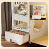 Large 2/3-Tier Cat Playpen with Wheels, Litter Box and Foldable Metal Wire Cage view 3