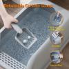 Kioxiuin Large 20-Liter Stainless Steel Cat Litter Box with Double-Layer Litter Insulation Pad, Semi-Enclosed Design, Dark Gray view 4
