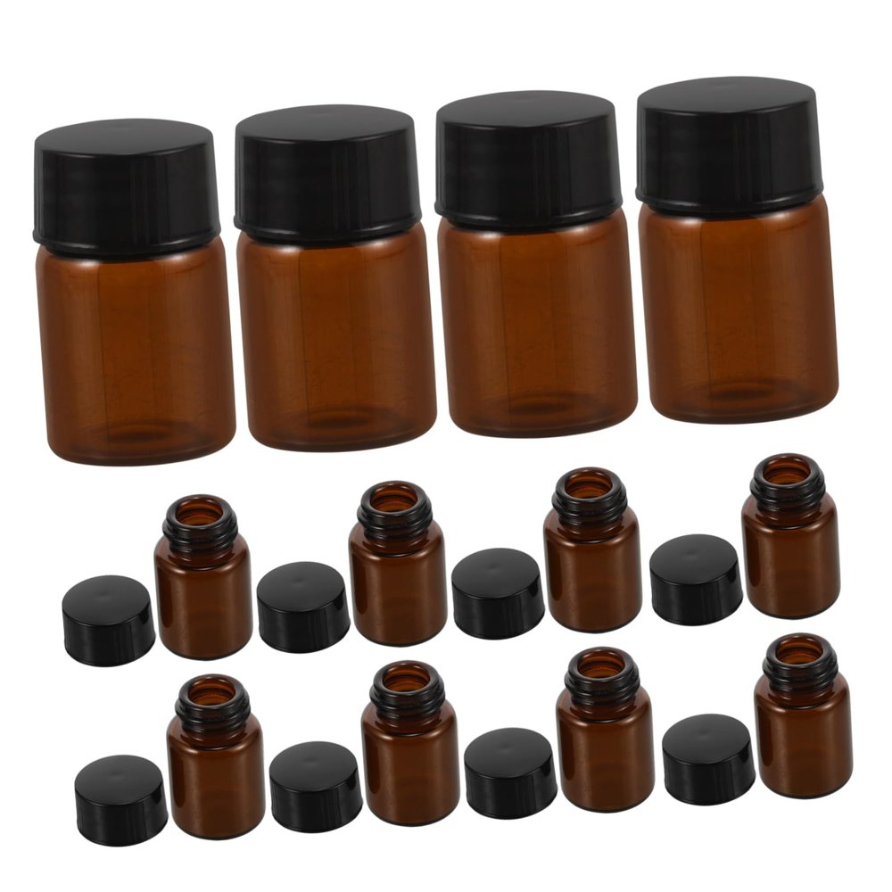 2 mL Brown Glass Refill Bottles, 100 Pack, Portable