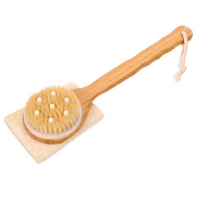 Luffa Bath Brush with Bamboo Handle for Chest and Back