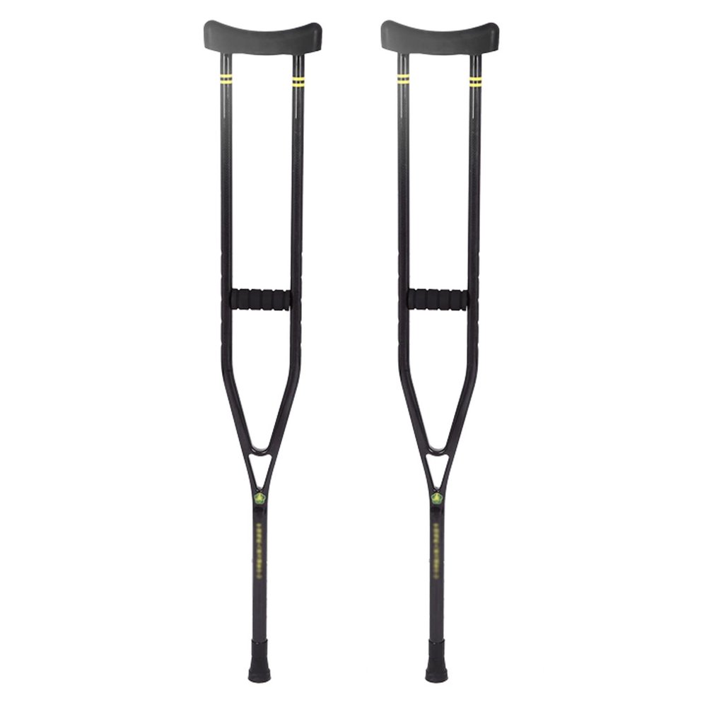 1 Pair (2 Units) Carbon Fiber Medical Underarm Crutches, Adjustable for Adults, with TPR Underarm Pads and Soft Grips, for Travel or Work