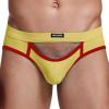 Genrico Men's Jockstrap Suspensorium Thong, Transparent Hollow Slip, Yellow, Large view 2