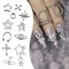 110-Piece 3D Silver Nail Charms with Tweezers, 11 Styles view 3