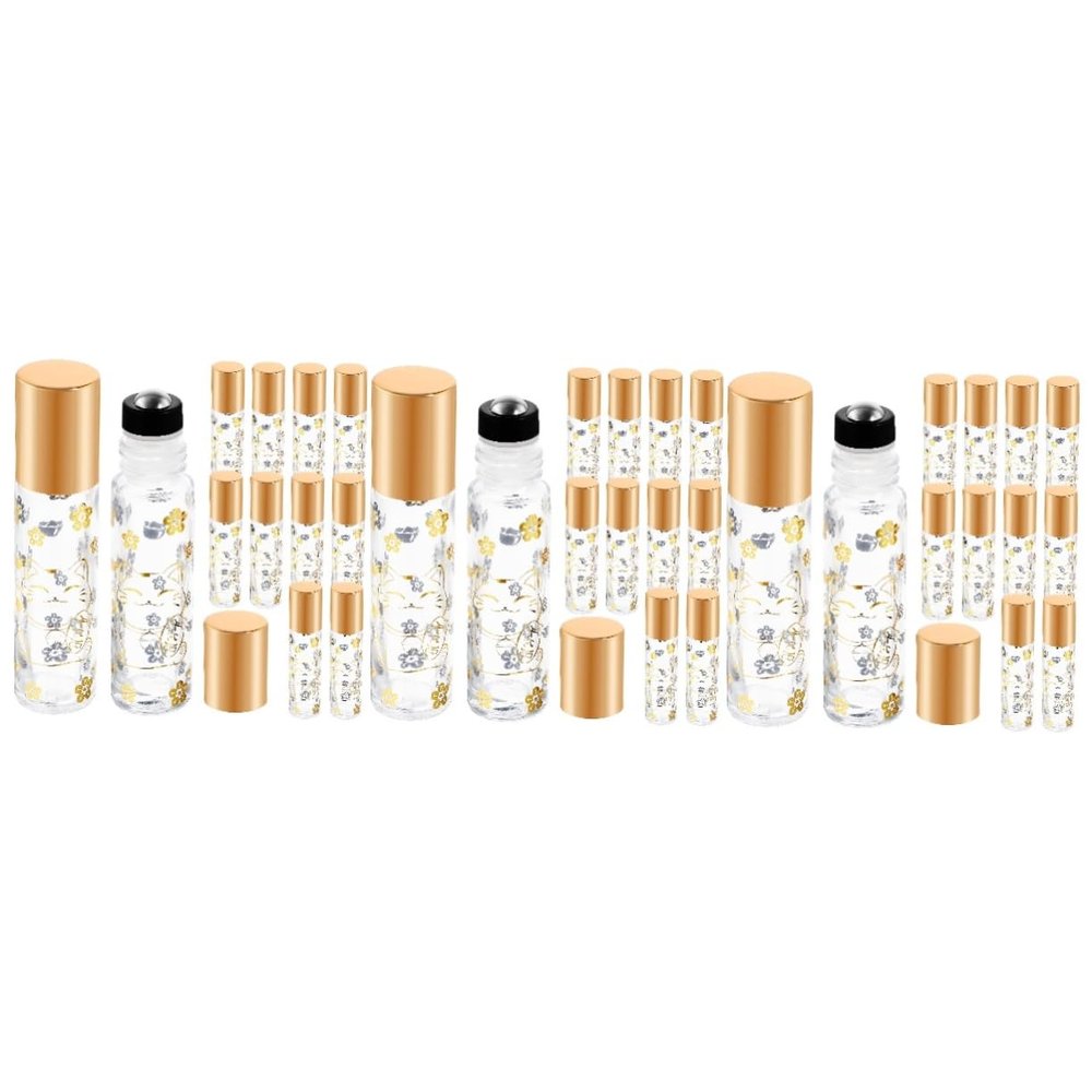 FRCOLOR 3 Sets Roller Bottles, Empty Glass Perfume Travel Bottles, 12 Pieces Each