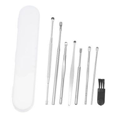 Healvian 2-Piece Earwax Remover Set with Portable Ear-Cleaning Tools, Black Brush, and Storage Box