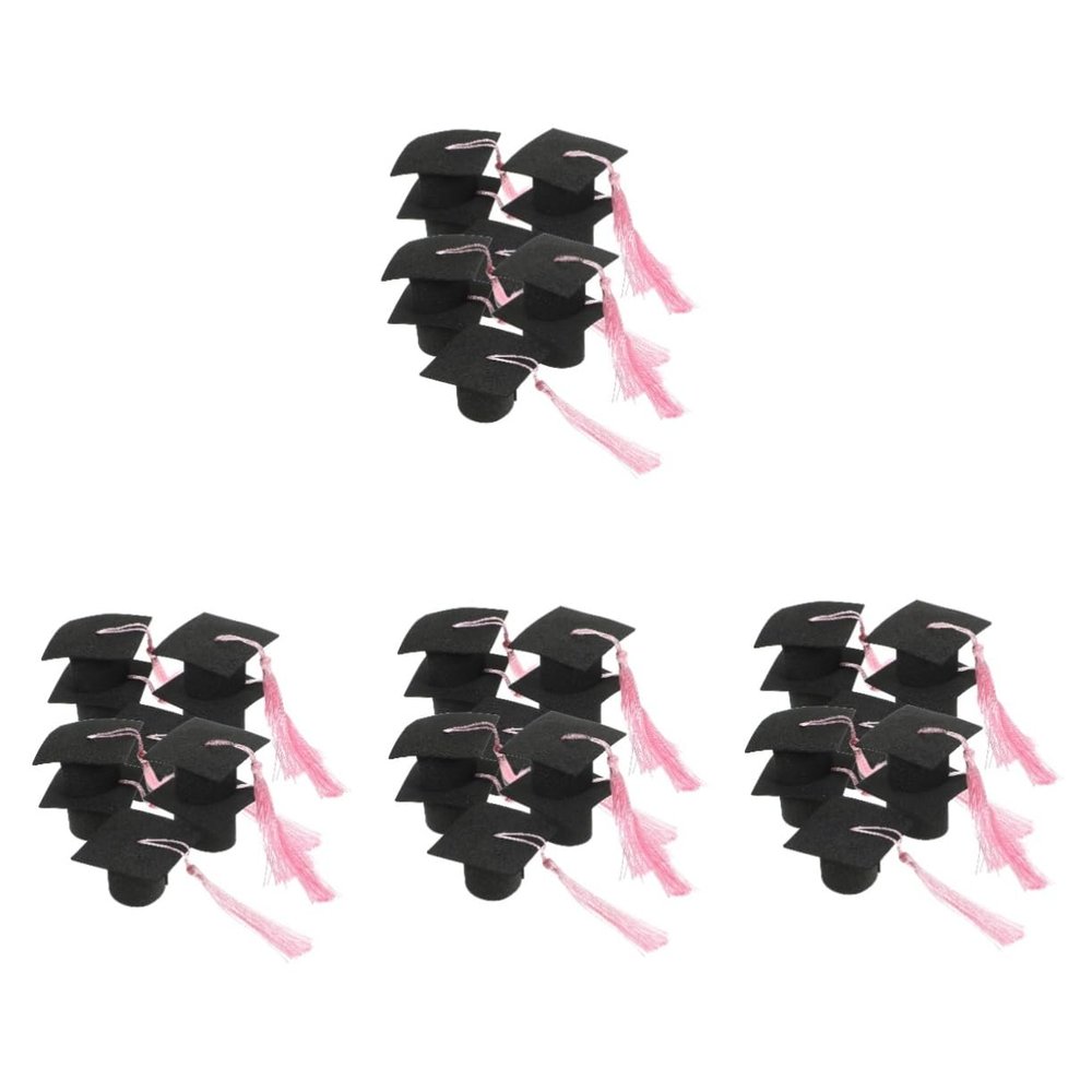 MAGICLULU 4-Piece Graduation Cap Cupcake Toppers