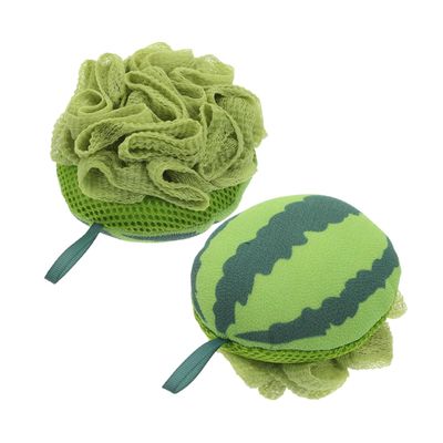 Body Shower Sponge, 2-Pack, Polyester, Green Watermelon