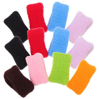 TOVINANNA White Hair Ties, 12-Piece Set, Colorful Elastic Cotton and Linen Hair Bands, Easy to Put On and Remove, for Yoga and Parties, Random Styles