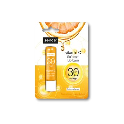Sence Vitamin C Lip Balm SPF 30 with Vitamin E and Olive Oil, Vegan, 2-Pack