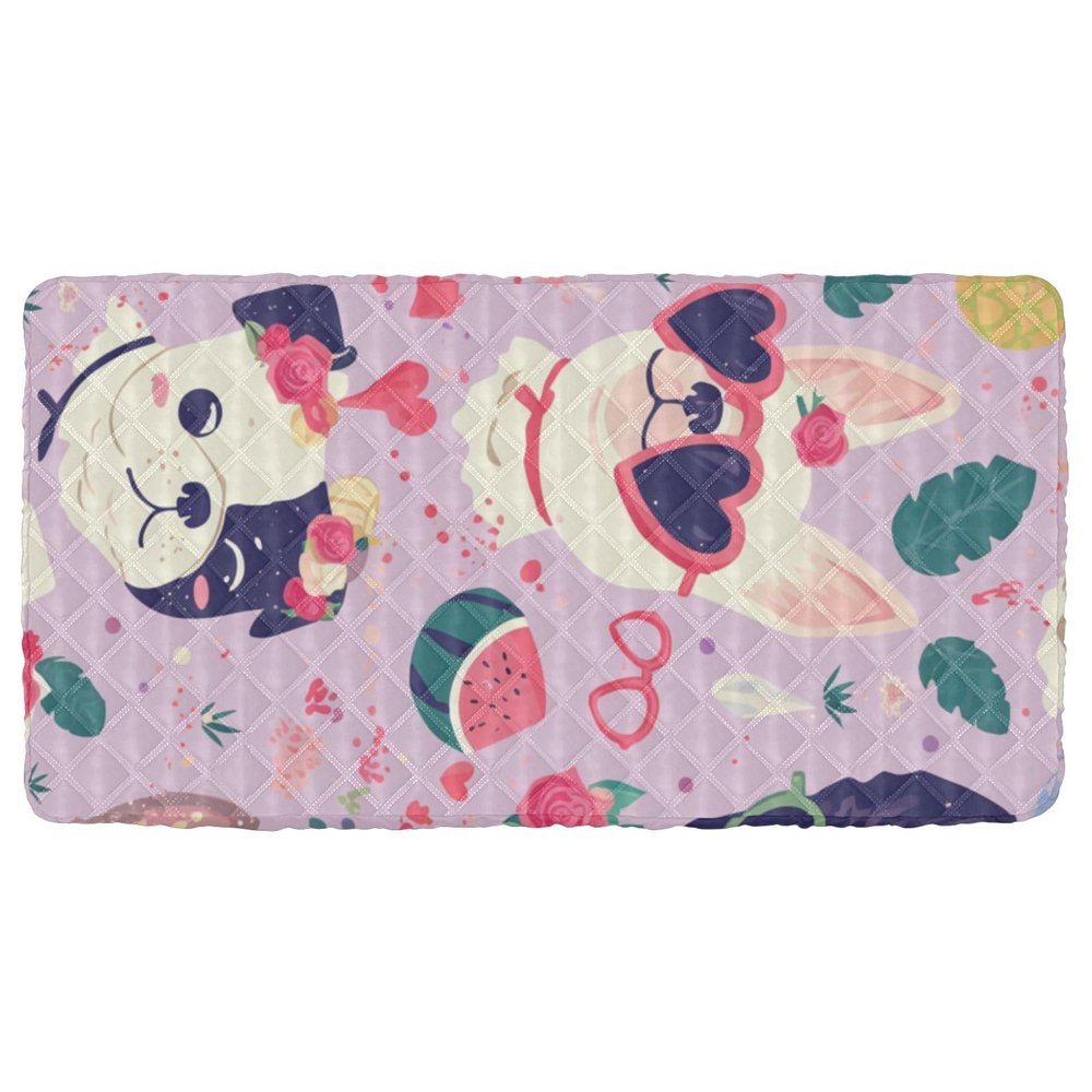 Lovely Cute Dogs Valentine's Day Toddler Air Mattress Sheet, 127.7 x 63.5 cm (Sheet Only; Bed Not Included)