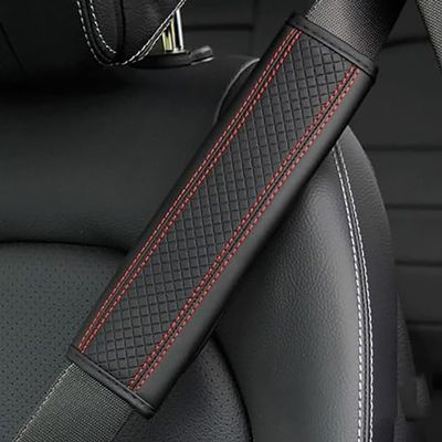 WBWBB 2-Pack Car Seat Belt Shoulder Pads, PU Leather Seat Belt Covers