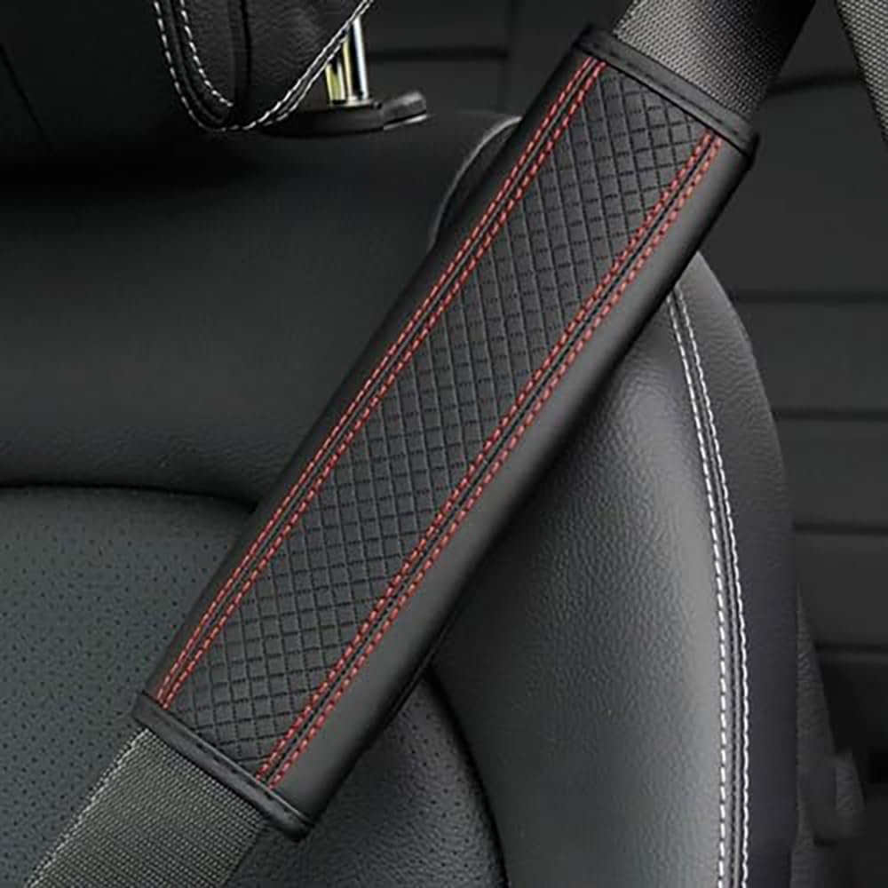 WBWBB 2-Pack Car Seat Belt Shoulder Pads, PU Leather Seat Belt Covers