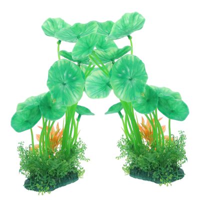 Happyyami 2-Piece Artificial Aquarium Plants, Realistic Colorful Decor for Small and Large Aquariums