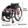 Sunyongfly Lightweight Sports Wheelchair, Aluminum Wheelchair, Sturdy All-Terrain Wheelchair for Teenagers, Adults and Seniors (Seat Width 38 cm, A) view 2