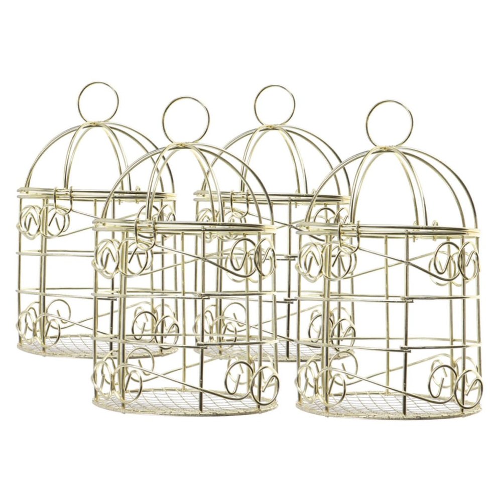 BESPORTBLE 4-Pack Birdcage Feeder in Gold