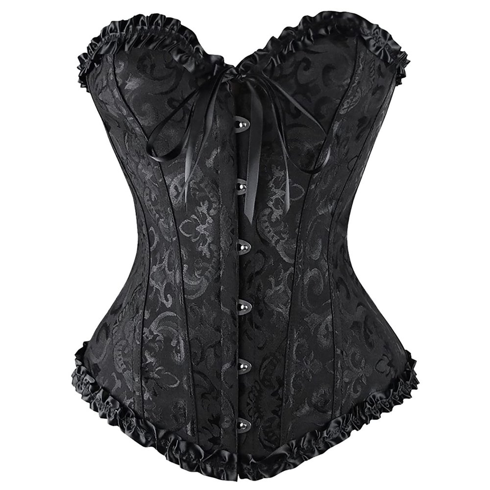 Women's Lace Overbust Corset Shapewear, Black